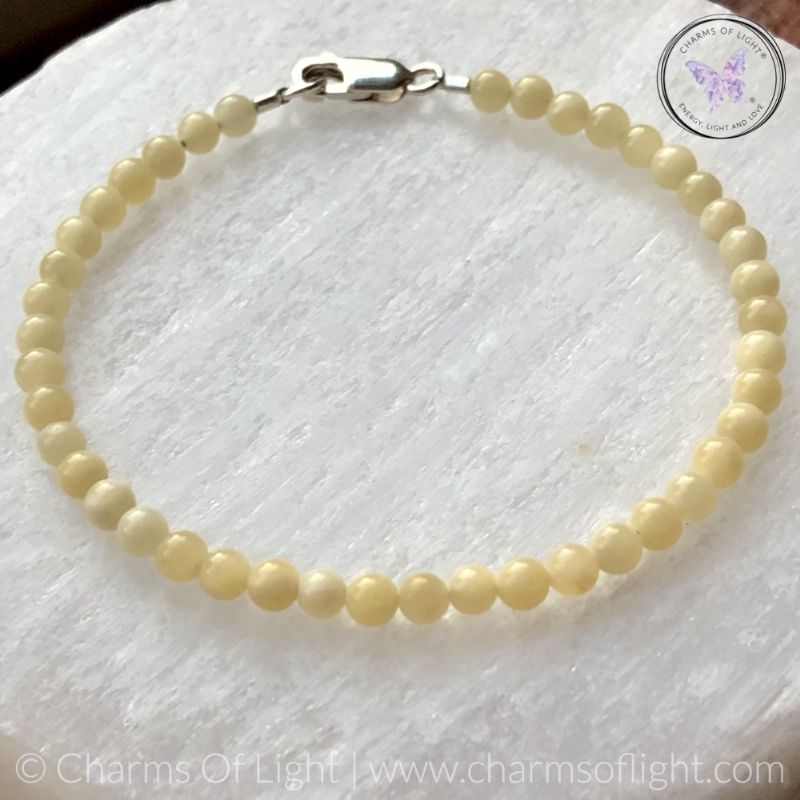 Yellow Calcite - Ambronite - Beaded Bracelet